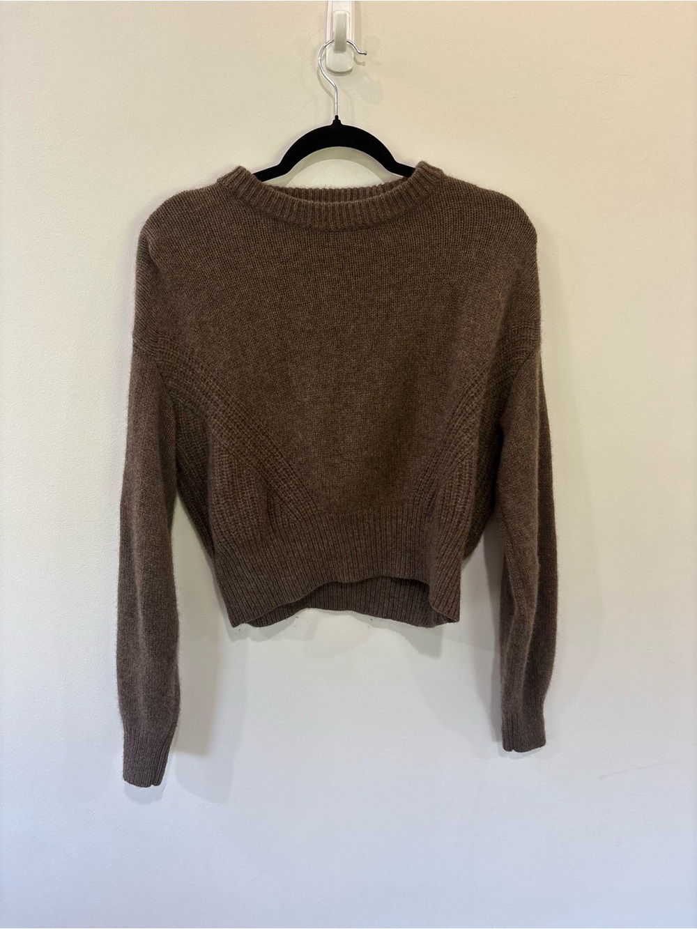 Quince 100% Yak Wool Pointelle Detail Relaxed Crewneck Sweater - Picture 3 of 5